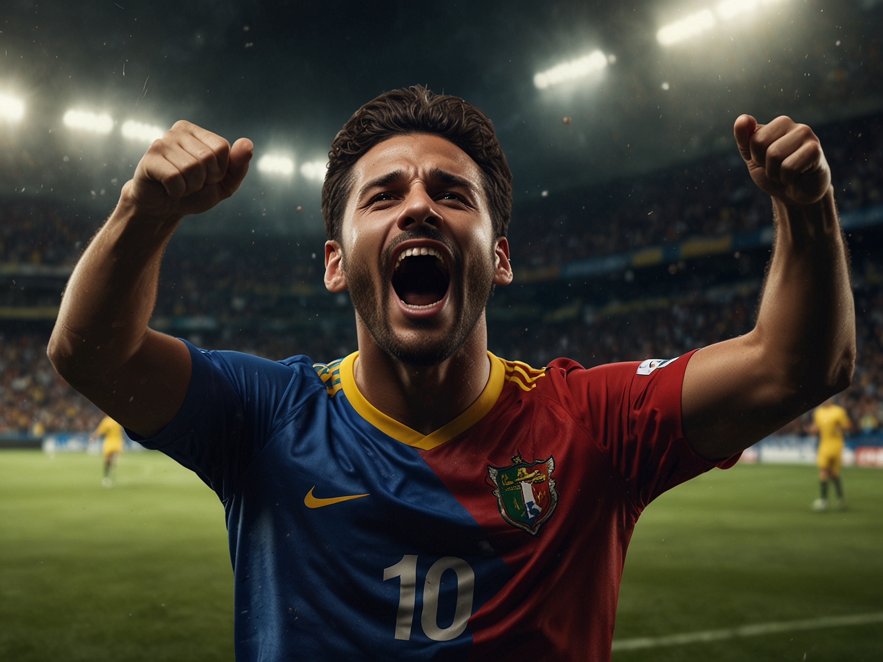 Jugador de fútbol anunciando Ecuabet